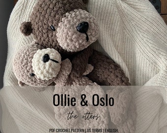 Ollie & Oslo les loutres - Modèle de crochet PDF numérique