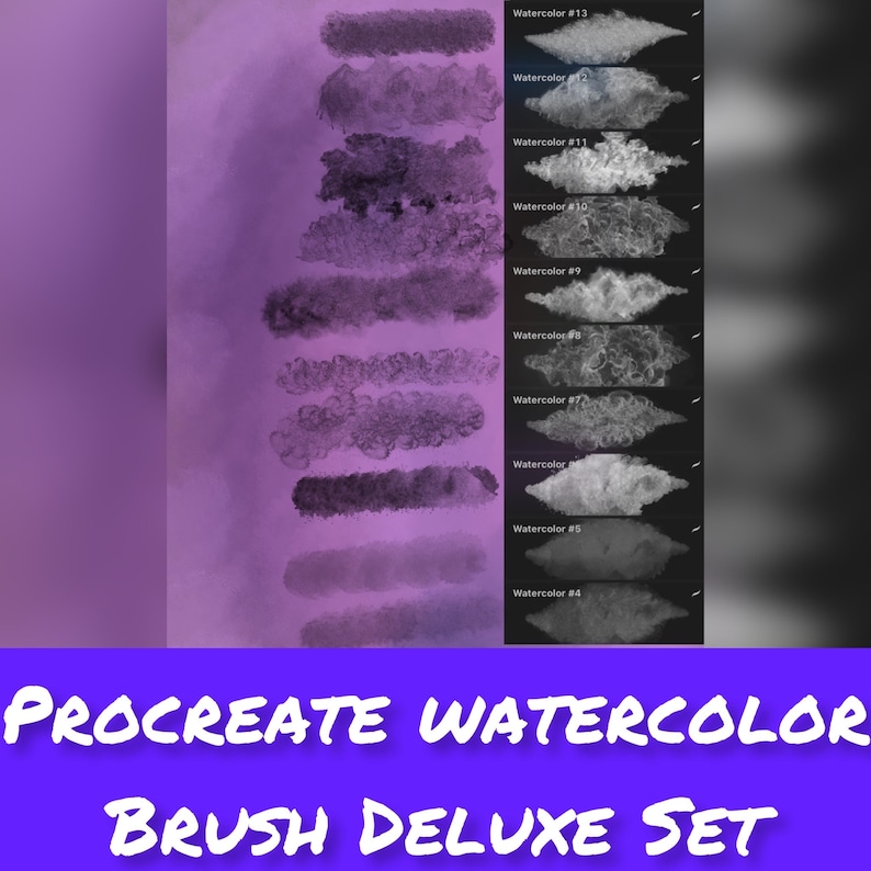 Procreate Watercolor Brush Set - Deluxe Watercolor Set - Watercolor ...