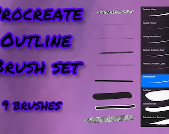 5 Outline Brushes Procreate - Etsy