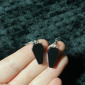 black coffin earrings