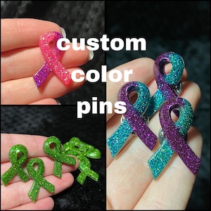 custom color ribbon pins