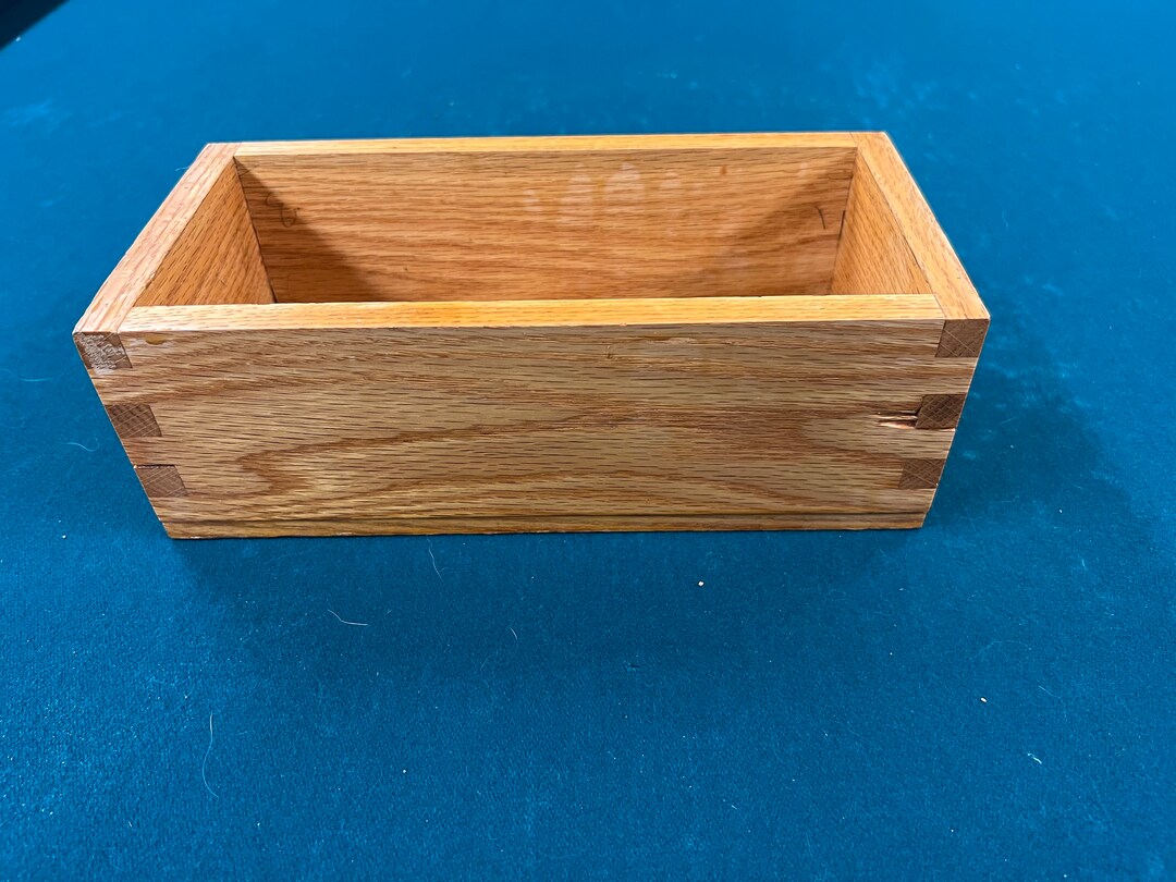 Vintage Wooden Box Desk Organizer Dovetail Corners Catchall Etsy