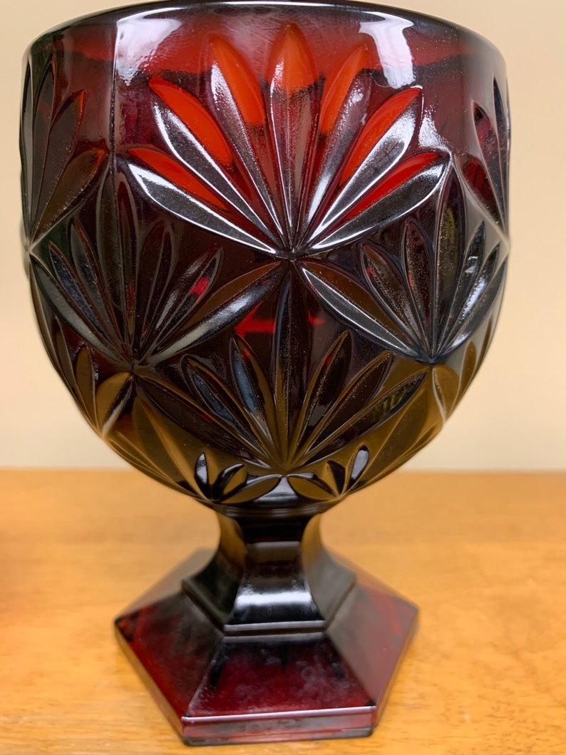 Vintage Ruby Red Pedestal Candy Dish With Lid Luminarc Egg Etsy