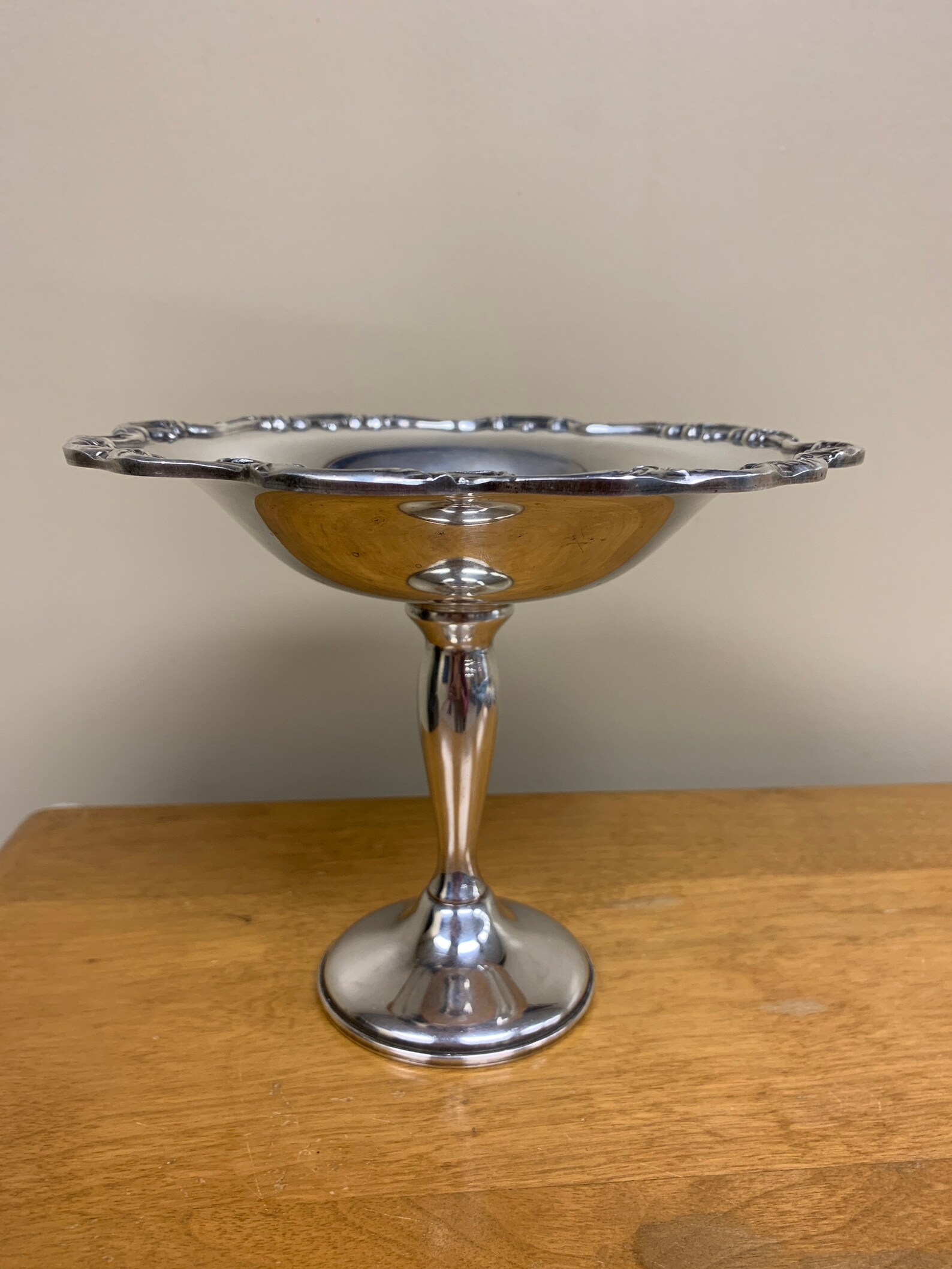 Vintage Newport by Gorham silverplate footed pedestal candy Etsy