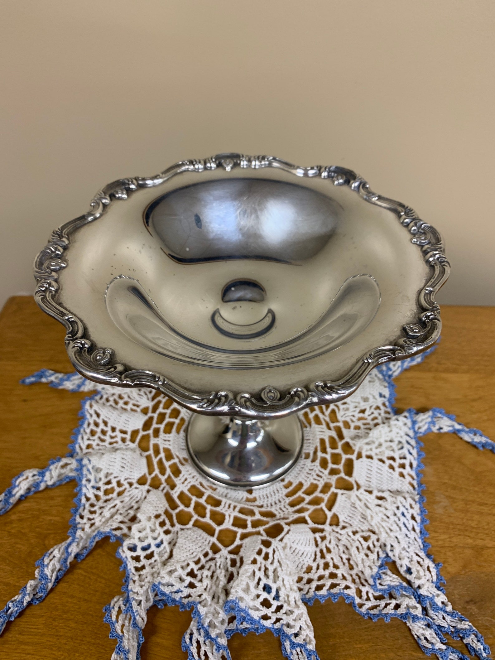 Vintage Newport by Gorham silverplate footed pedestal candy Etsy