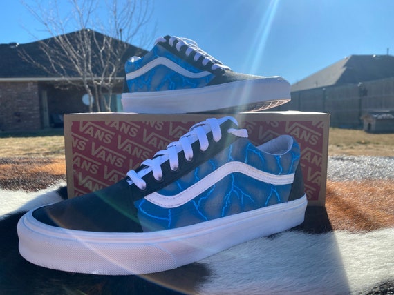 custom blue vans