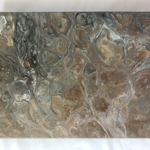 Fluid art painting.  Marble wall art.  Acrylic fluid art.  Acrylic pour painting on wood