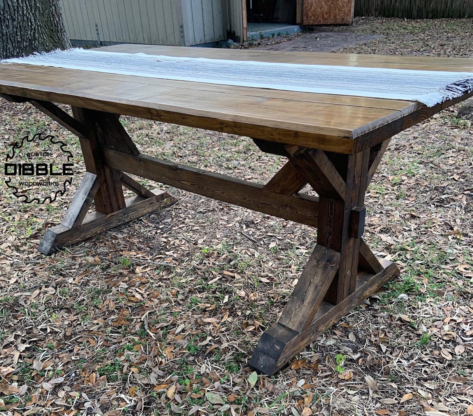 Rustic Farmhouse Dining Trestle Table Etsy