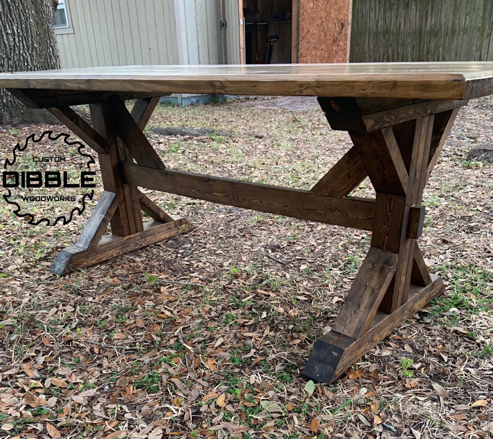 Rustic Farmhouse Dining Trestle Table Etsy