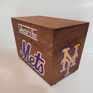 Scatola da collezione per carte da baseball dei New York Mets con divisori opzionali e carte della squadra