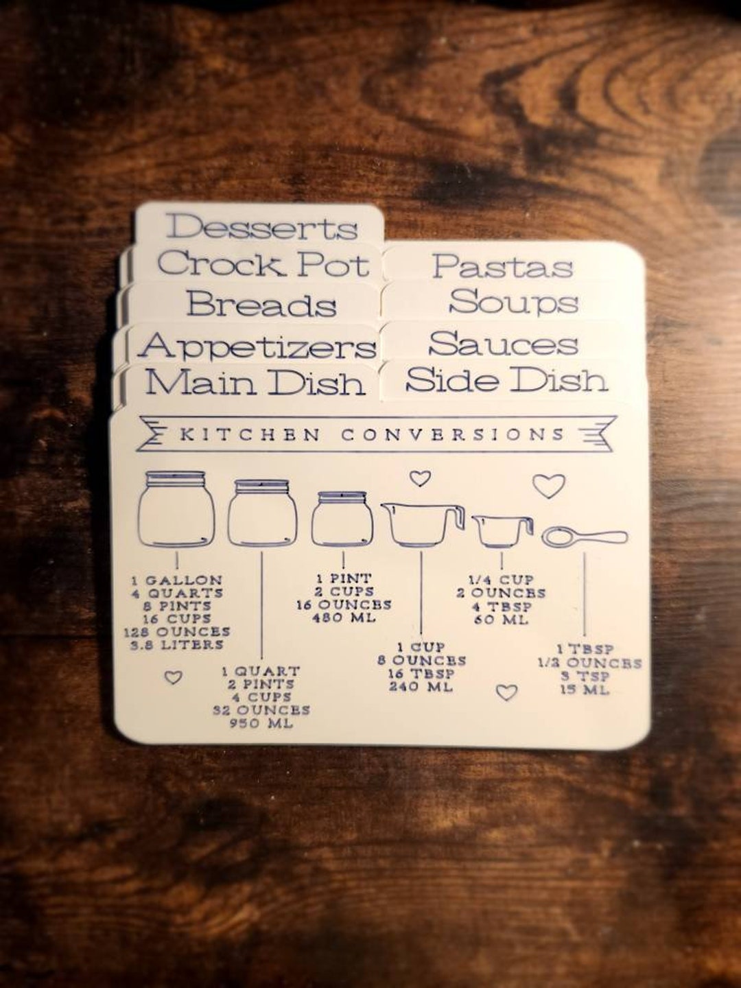 Dividers for 4x6 or 3x5 Recipe Boxes. Etsy