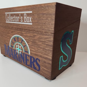 Scatola da collezione per carte da baseball dei Seattle Mariners con divisori opzionali e carte della squadra