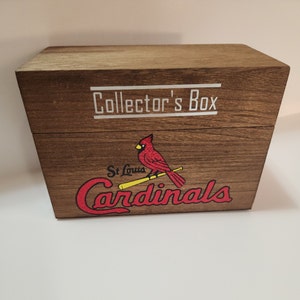 Scatola da collezione per carte da baseball dei St. Louis Cardinals con divisori opzionali e carte della squadra
