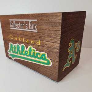Scatola da collezione per carte da baseball degli Oakland Athletics con divisori opzionali e carte della squadra