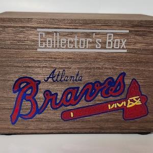 Scatola da collezione per carte da baseball degli Atlanta Braves con divisori opzionali e carte della squadra