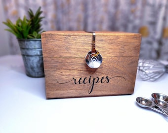 4x6 Recipe Box with decorative spoon