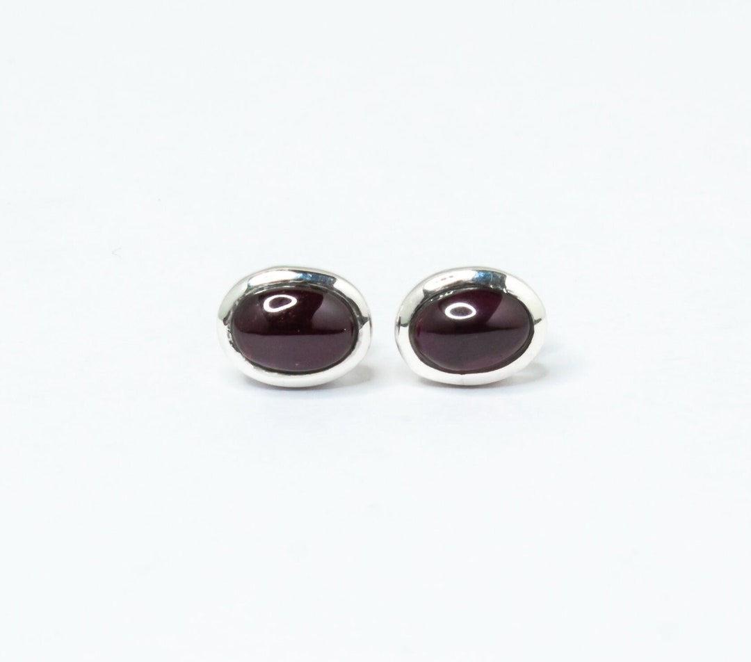 Black Onyx Sterling Silver Stud Earrings Oval Gemstone December black-onyx-sterling-silver-stud-earrings-oval-gemstone-december
