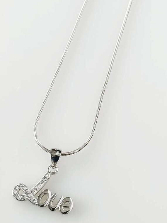 Pendentif Avec Chaîne En Argent 925 Plaqué Rhodium Et Oxyde De Zirconium - Pour Femme, Neuf Avec étiquettes