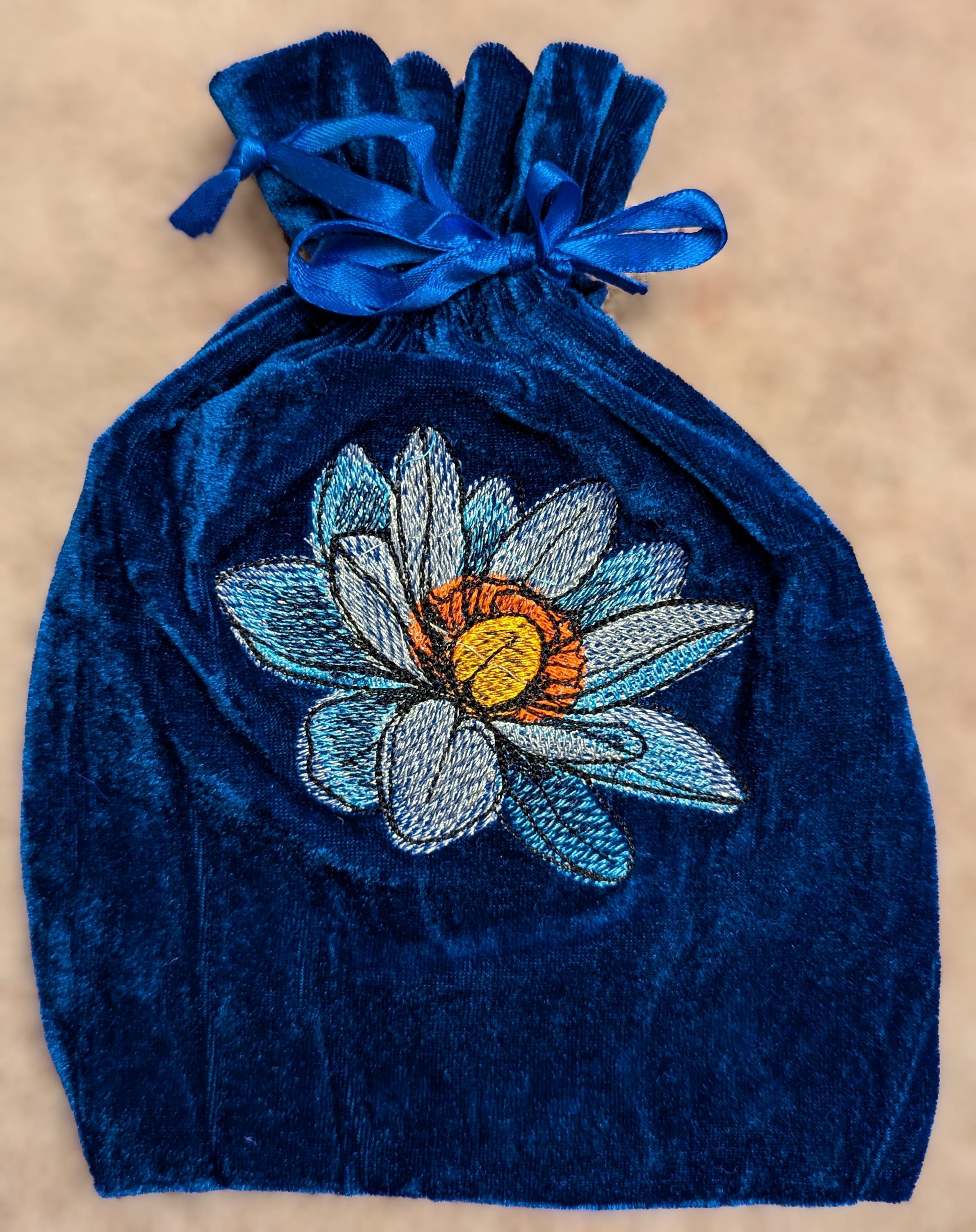 Unicorn Embroidered Tarot Bag - Velvet Drawstring Bag For Cards & Jewelry