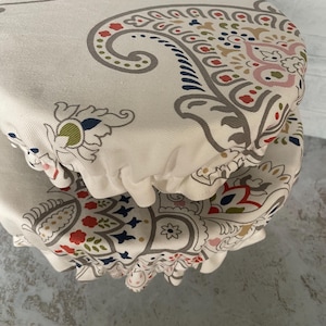 Motif cachemire sur fond crème - Couvre-bols en coton - Respirant - Lavable - Réutilisable - Respectueux de l&#39;environnement