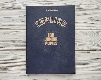 English for junior pupils, Educational book for children, Textbook, Schoolbook, Vintage Book, 1982