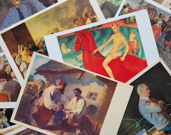 SALE, 16 vintage postcards, People, Portraits, Soviet Union Postcards, USSR, Unused, Art, Mixed Media, Paper Ephemera,  1960s, 1970s, 1980s