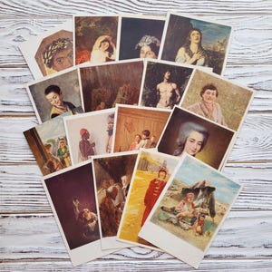 VENDA, 16 cartões postais antigos, Pessoas, Retratos, Cartões postais da União Soviética, URSS, Não utilizado, Arte, Técnica mista, Efêmera de papel, Década de 1960, Década de 1970