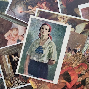 VENDA, 16 cartões postais antigos, Pessoas, Retratos, Cartões postais da União Soviética, URSS, Não utilizado, Arte, Técnica mista, Papel efêmero, Década de 1960, Década de 1970, Década de 1980