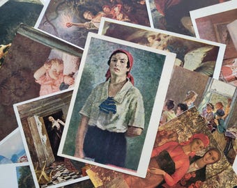 SALE, 16 vintage postcards, People, Portraits, Soviet Union Postcards, USSR, Unused, Art, Mixed Media, Paper Ephemera,  1960s, 1970s, 1980s