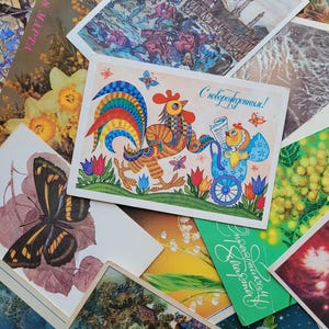 100 vintage ansichtkaarten, Set, Sale, Postkaarten Sovjet-Unie, USSR, Ongebruikt, Gebruikt, Kunst, Gemengde techniek, Efemere papiersoorten, jaren 1960, 1970, 1980, 1990