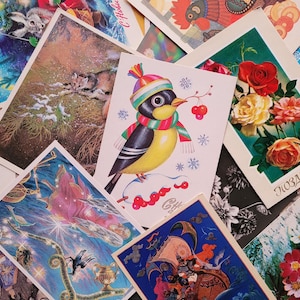 100 vintage ansichtkaarten, Set, Sale, Postkaarten Sovjet-Unie, USSR, Ongebruikt, Gebruikt, Kunst, Gemengde techniek, Efemere papiersoorten, jaren 1960, 1970, 1980, 1990