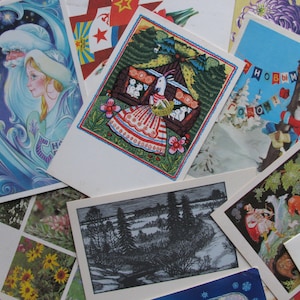 30 cartões postais vintage, conjunto, venda, cartões postais da União Soviética, URSS, não usados, usados, arte, mídia mista, efêmeras de papel, anos 1960, 1970, 1980, 1990