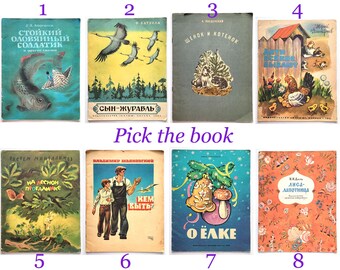 Vintage children's books, Pick your book, Folk tales, Verses, Andersen, Mayakovsky, Charushin, 1970s, 1980s