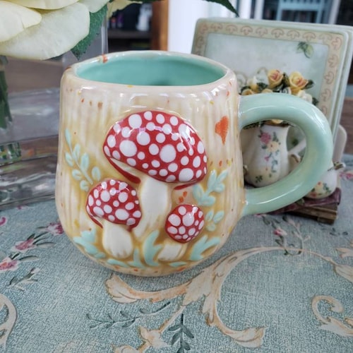 Mushroom Mug Handmade Pottery Etsy
