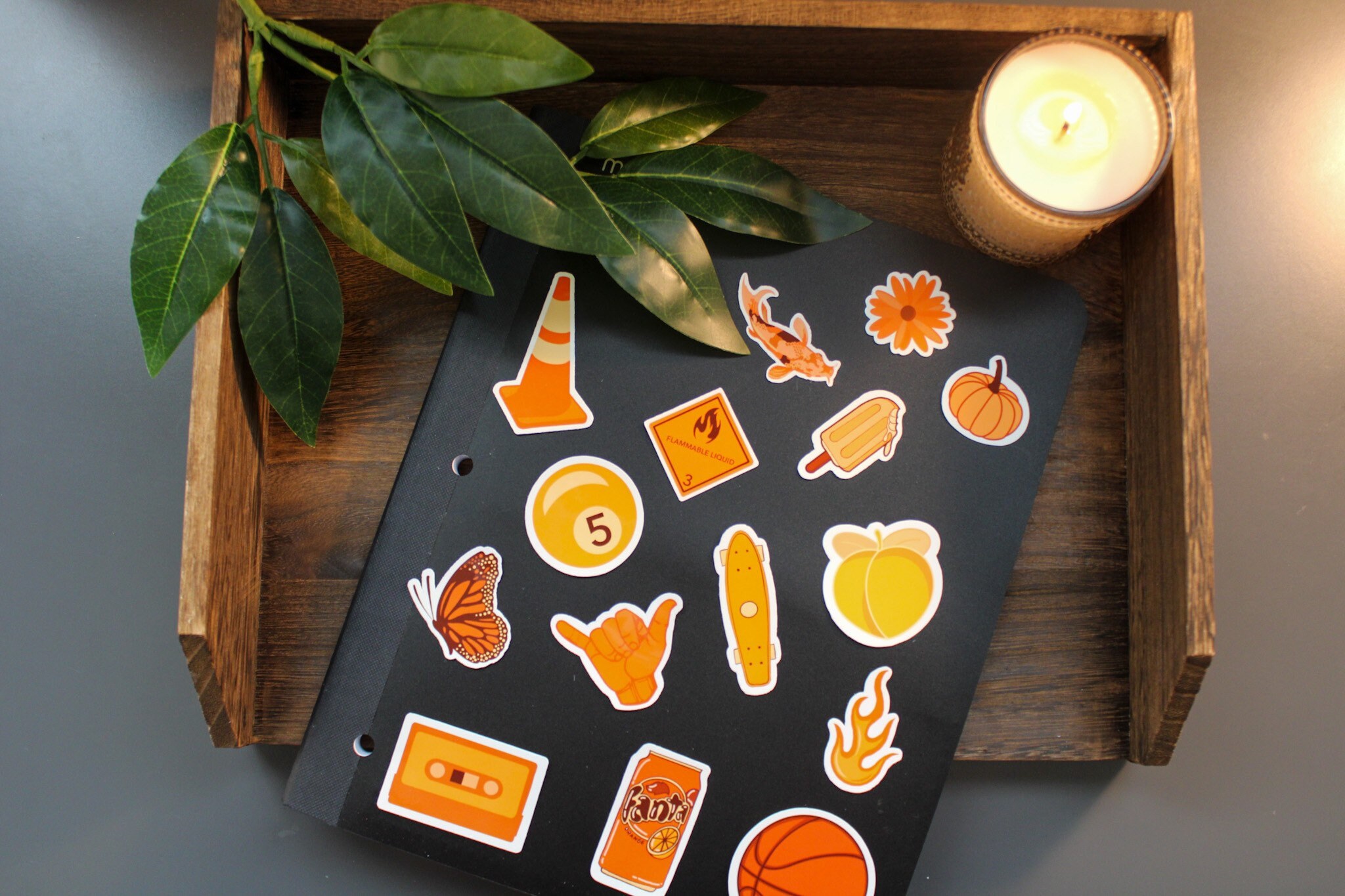 orange aesthetic sticker pack 15 stickers sticker pack etsy
