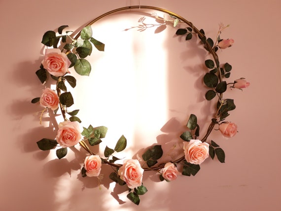 Metal Floral Hoops Moon Wreath Macrame Rings Dream Catcher Macrame