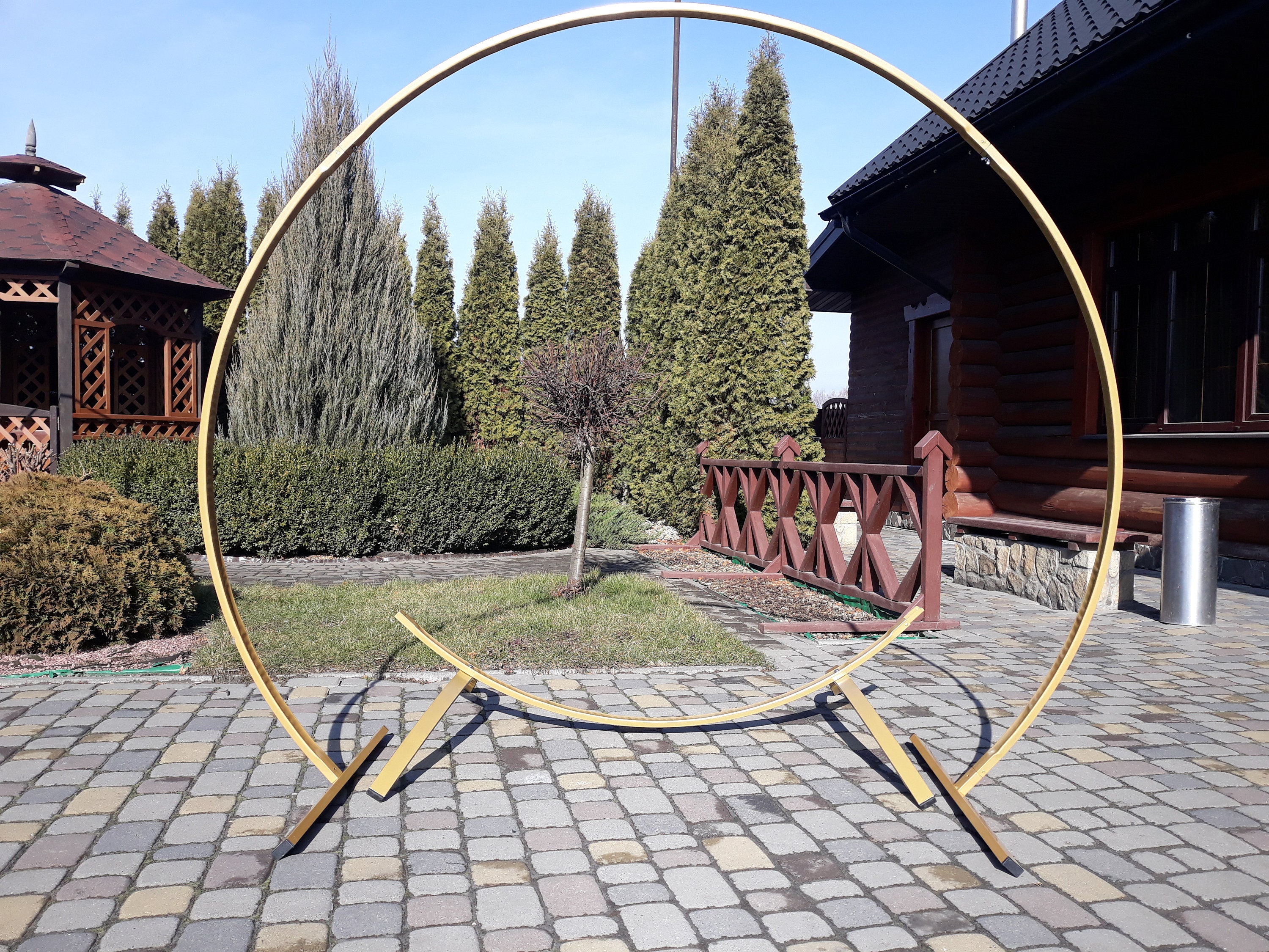 2 in 1 Passable and Сircle Wedding arch/ Wedding double Round arch/ Ceremony Wedding/ Wedding decor/ Metal arch/ Outdoor Wedding Arch