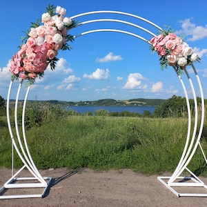 2 in 1 Passage Round Wedding Arch  and Moon Arches/ Wedding Ceremony/ Wedding Decor/ Metal Arch/ Outdoor Wedding Arch