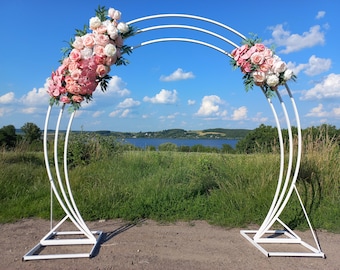 2 in 1 Passage Round Wedding Arch  and Moon Arches/ Wedding Ceremony/ Wedding Decor/ Metal Arch/ Outdoor Wedding Arch