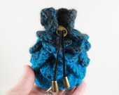 Crystal Rock Dice Bag Dragon Mermaid Scale Pouch - Blue Black Coin Purse Egg