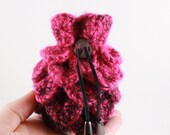 Crystal Rock Dice Bag Dragon Mermaid Scale Pouch - Pink Black Coin Purse Egg