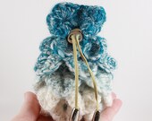 Crystal Rock Dice Bag Dragon Mermaid Scale Pouch - Blue White Coin Purse Egg