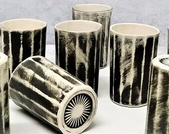 Handmade Ceramic Tumbler Set, Rustic Pottery Cups