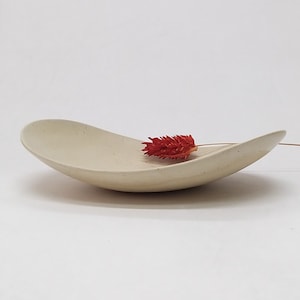 White Plate, Tapas Serving Dish, Appetizer Plate, Ceramic Dish, Small Oval Plate, Snack Plate, Nesting Bowl, Wabi Sabi Bowl, Handmade Plate
