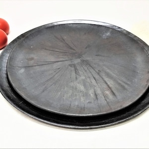 Rustic Black Charger Plate, Wedding Charger Plate, Designer Plates, Large Ceramic Dinner Plate, Large Round Tray, Modern Charger Plate