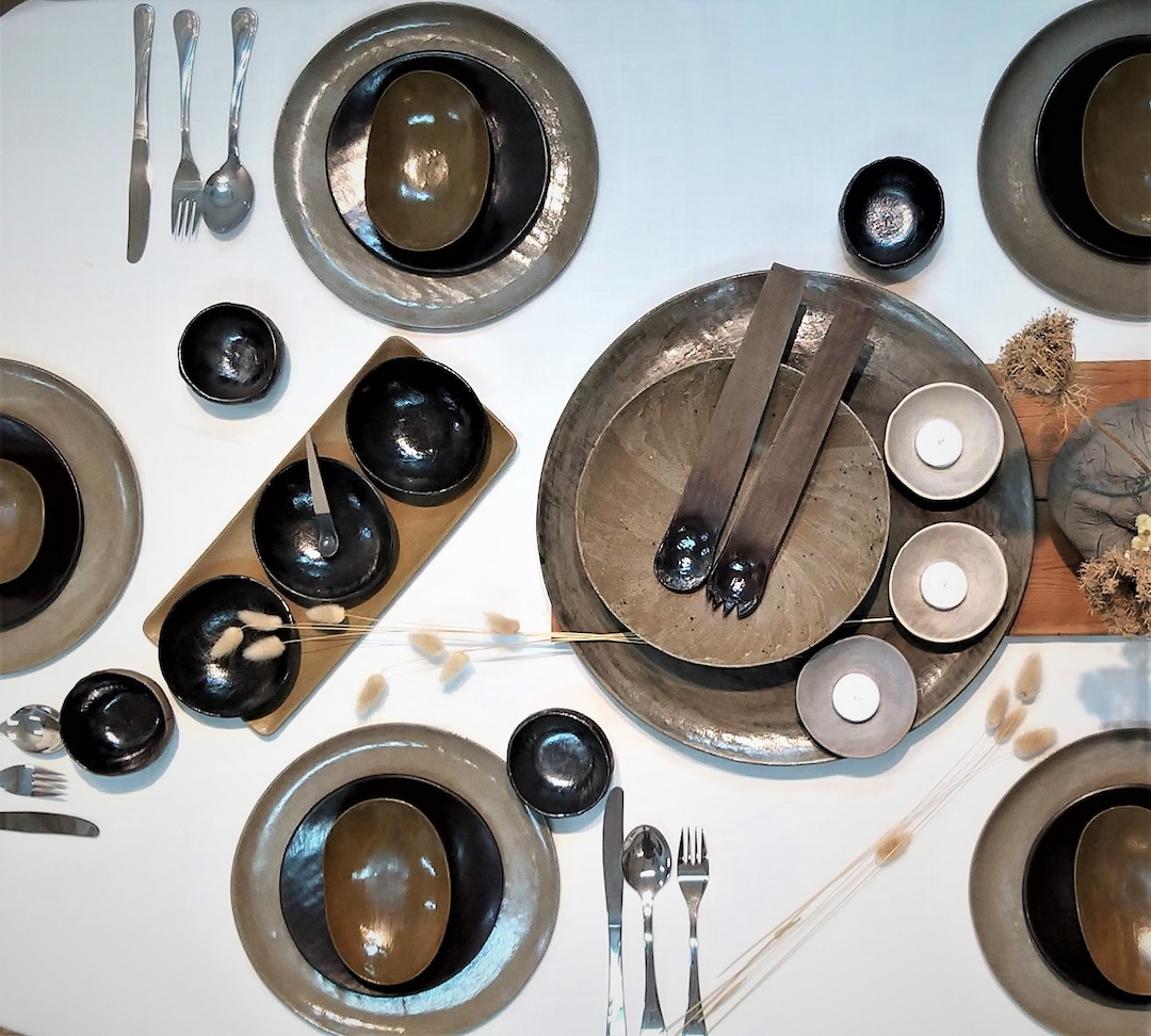 Unique Dish Set, Ceramic Dinnerware Set for 6, Complete Dinner Set for ...