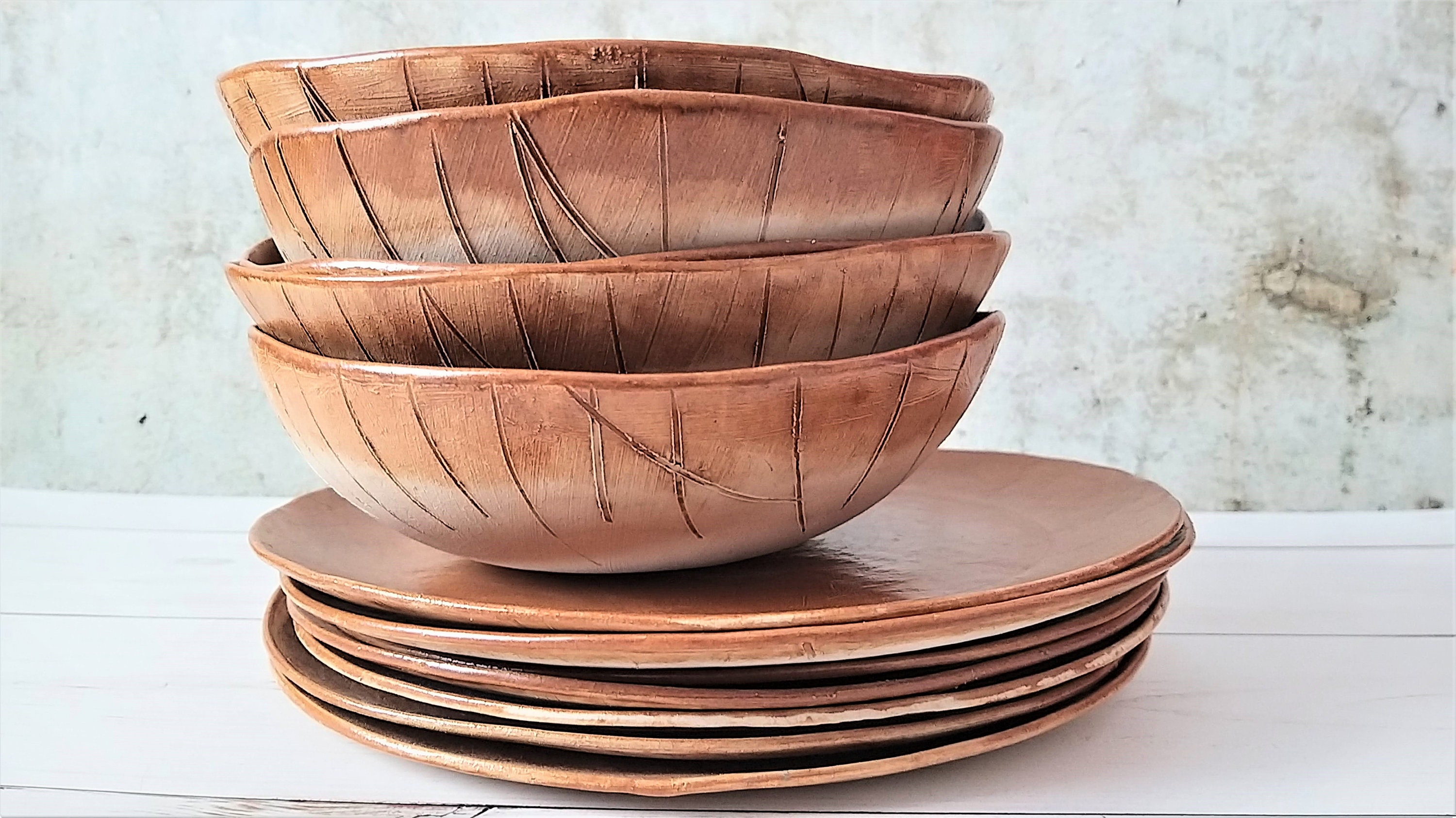 Unique Handmade Dinnerware Ceramic Shell Dinner Set Rustic Dish Sets