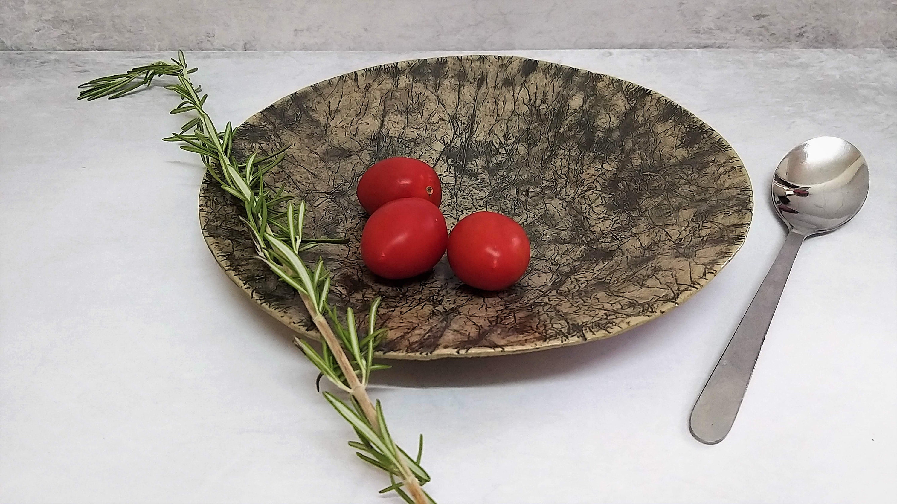 Stoneware Plate, Unusual Earthenware Plate, Rustic Ceramic Plate, Handmade Pottery Plate, Clay Dinner Plate, Unique Christmas Dinnerware