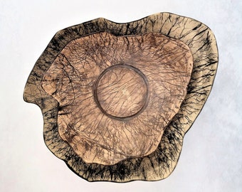 Large Ceramic Fruit Bowl, Wabi-Sabi Rustic Centerpiece