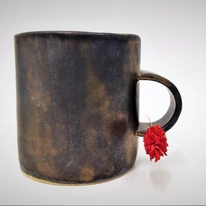 Handmade Ceramic Coffee Mug, Rustic Bronze Glaze image 8